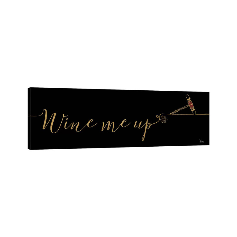 Underlined Wine On Black III by Veronique Charron - Wrapped Canvas Panoramic Print, 30.48 cm H x 91.44 cm W x 1.91 cm D