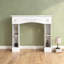 Foyers et accessoires avec fini blanc pur, rangement, bois de sapin et 45,3 x 39,4