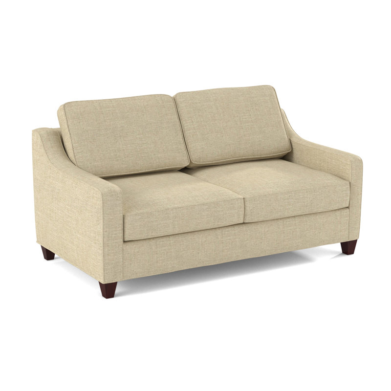 Clark 74" Square Arm Sofa Bed with Reversible Cushions, Empire Mahogany, Innerspring, Confetti Seaglass
