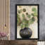 Feuilles d'eucalyptus dans un vase noir - peinture à cadre unique-86902065