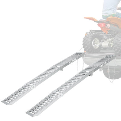72 rampes de chargement pour camionnettes 72 po, paquet de 2 - rampes pliantes de qualité supérieure avec capacité totale de 1000 lb, conception pliable en trois pour les motos de motos, L 72 po x l 9 po, argent