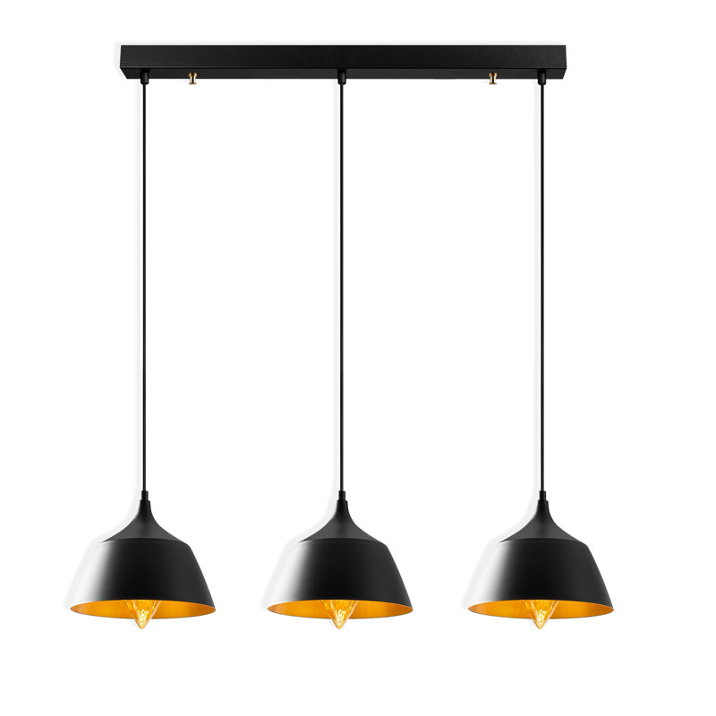 Luminaire suspendu pour îlot de cuisine 3 lumières 3 lumières