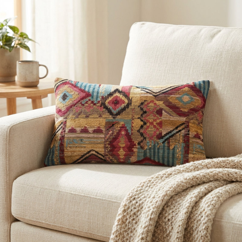 Linen Pillow Cover & Insert, 12" x 20", Lumbar Pillow