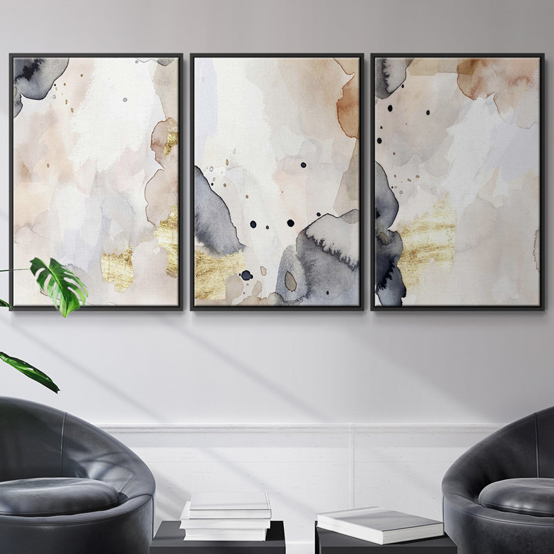 Petite chouette - ensemble de 3 reproductions sur toile, Noir, H 36 po x l 72 po
