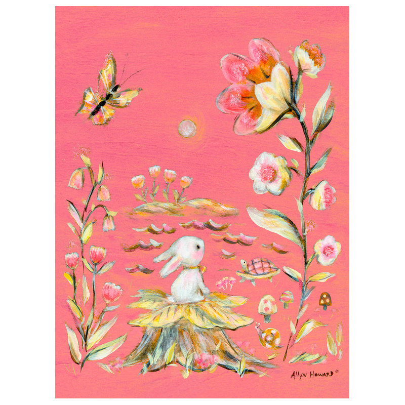 «Bunny Wonderful World», art sur toile, H 24 po x L 18 po x l 1,25 po
