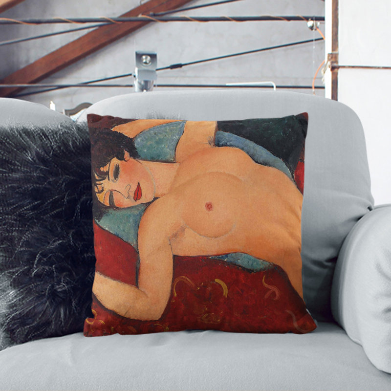 Nude Female Vol.1 Square Throw Cushion, Black, 55cm H x 55cm W x 20cm D