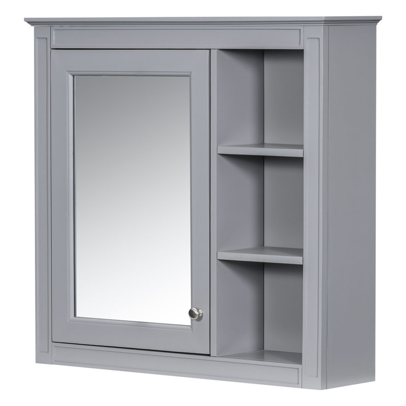 Rangement de salle de bain moderne - 30 po x 28 po, miroir inclus, intérieur spacieux, armoire de rangement murale grise 28 po, style, finition, tableau, intimité dissimulée