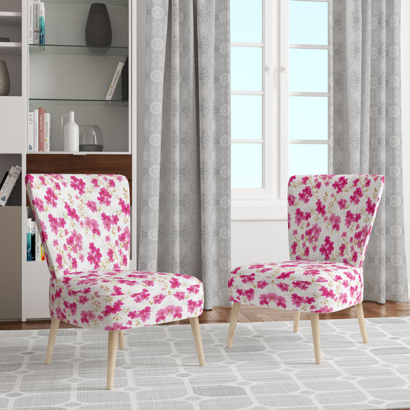 Chaise d'appoint Floral - Chaise d'appoint fuschia Whisper Pink, Chaise d'appoint sans accoudoirs