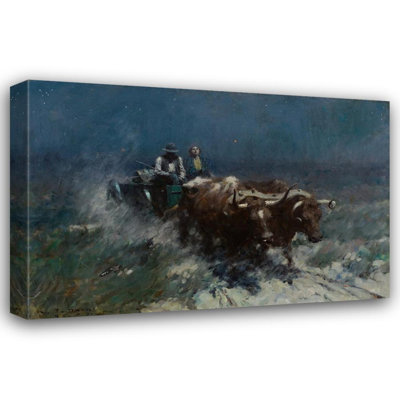 "Prairie Homesteaders Coming Home" by  Harvey T. Dunn - Gallery Wrap Canvas Wall Art