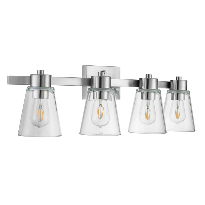 Fairendale Vanity Light, Nickel, Clear