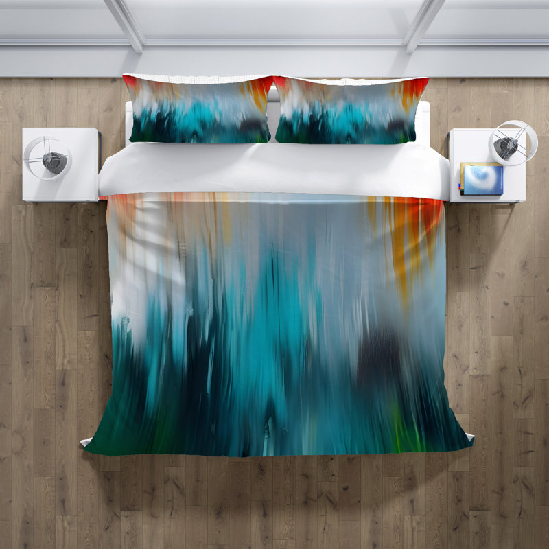 Polyester Abstract Duvet Cover, King Duvet Cover + 2 King Shams