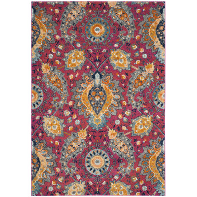 Tapis fuchsia / doré Christa