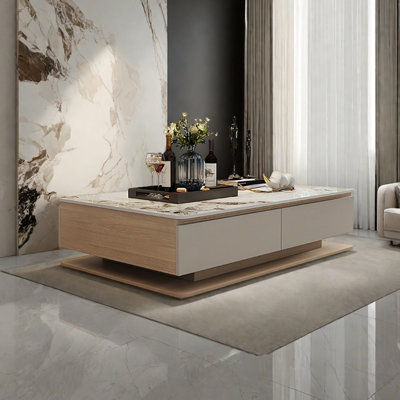 Light luxury rectangular rock table