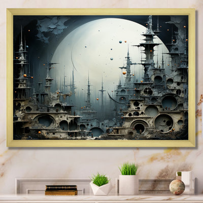 Surrealism moonlight World Cultures temple - Surrealism Landscape Wall Art