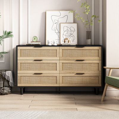 Ayanna 6 Drawer Rattan Storage Dresser