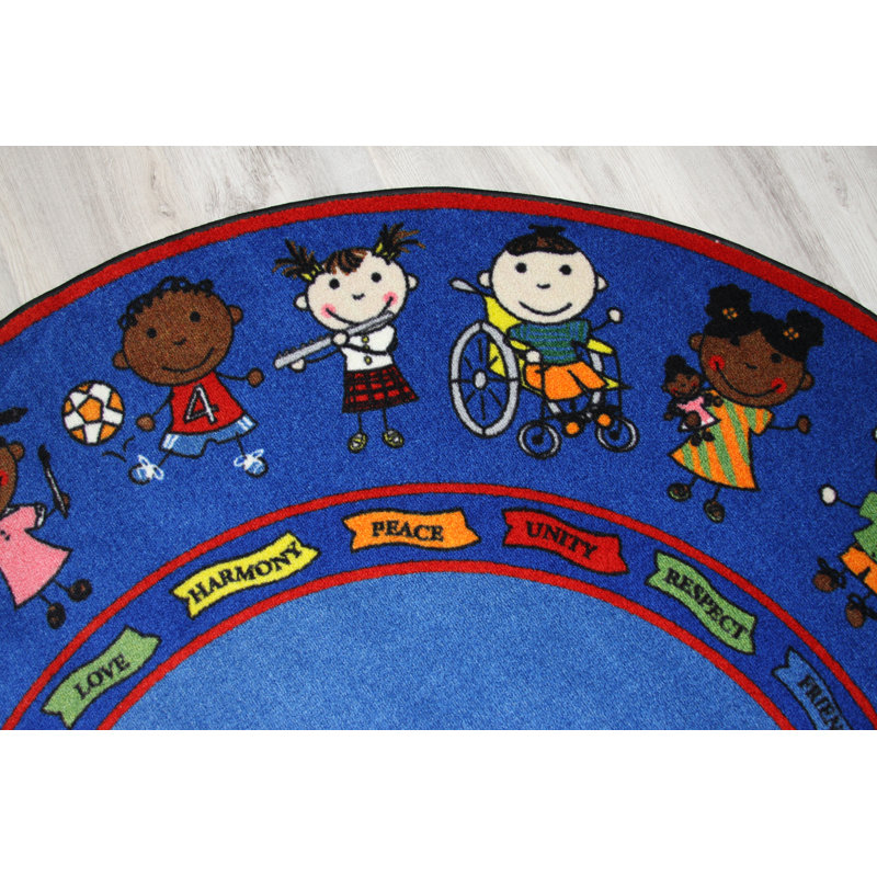 KidCarpet.com Friends Semicircle Classroom Rug, 6'x12' Semicircle