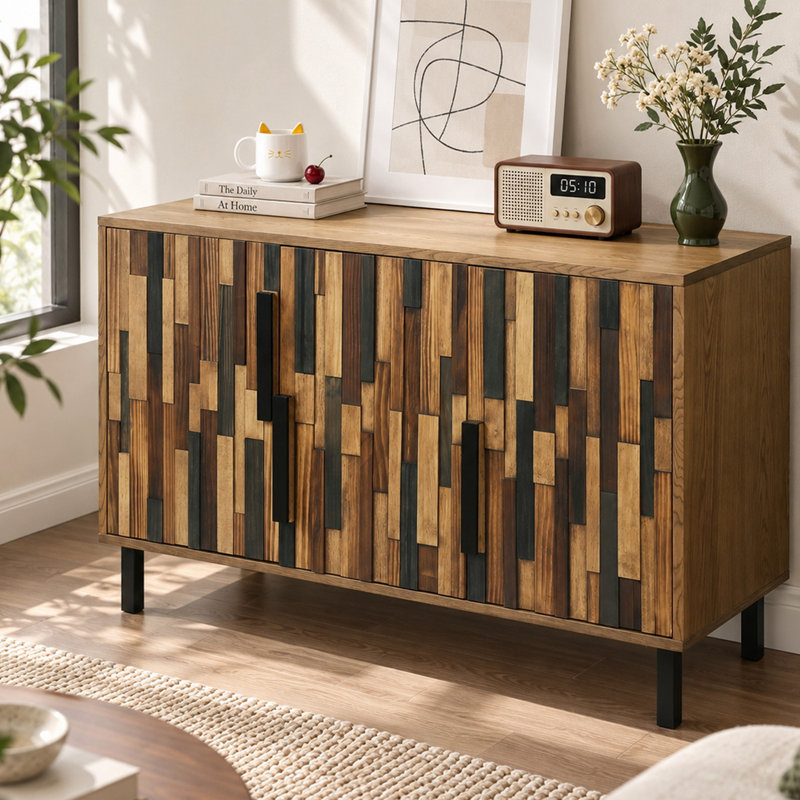 Buffet Art Mosaic, Brown/Natural