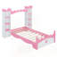 Lit en bois en forme de château avec tablette de rangement, plateforme simple Dreamy pour chambres d'enfant