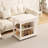 27.5"-36.2"Drop Leaf Expandable Rolling Coffee Table with Double Storage Shelves, Foldable Side Dining Cart for Small Space Living Room-1628801944