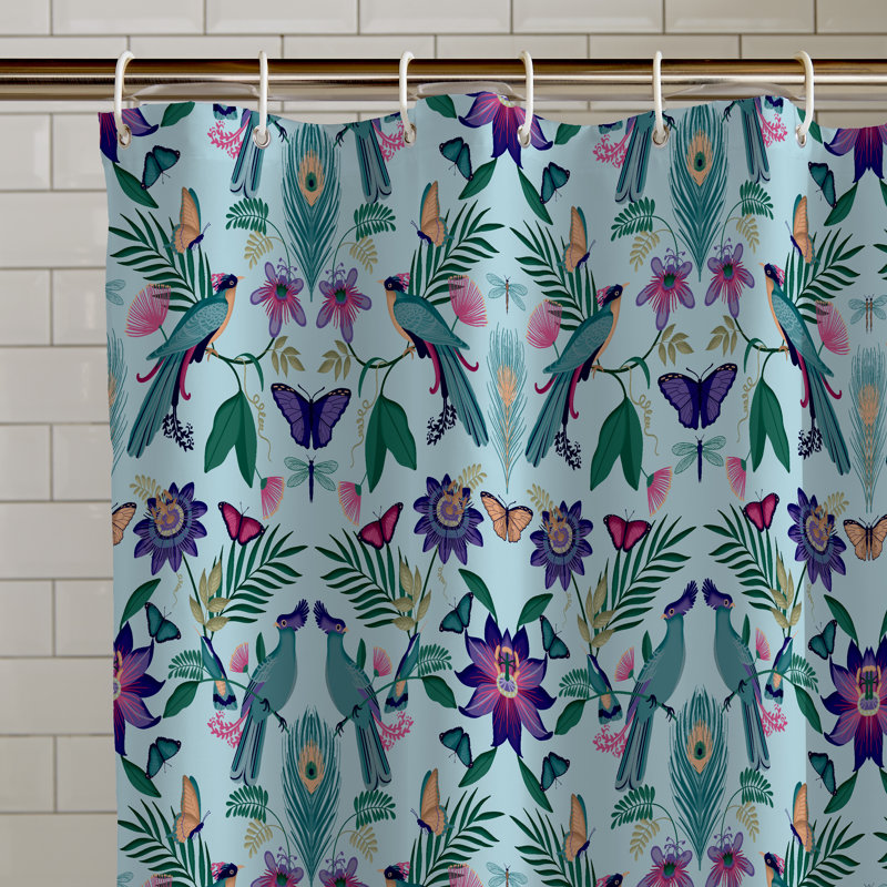 Mya Tropical Bird Shower Curtain Panel