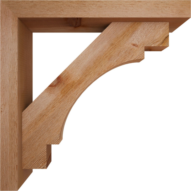 Merced Block Offset Brace Bracket, 22 x 22, 4"W Western Red Cedar (Rough Sawn)