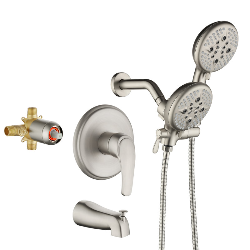 Tub & Shower Faucet with Rough in-Valve, Brushed Nickel