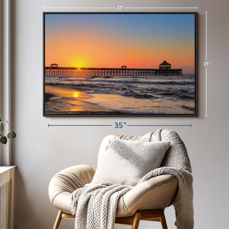 «Folly Beach», reproduction sur toile, H 25 po x l 37 po