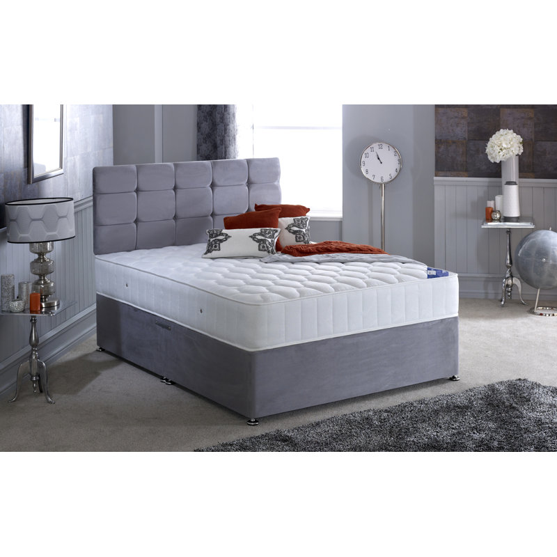Menai Coilsprung Divan Bed Set, Small Double (4'), 4 Drawers, Duckegg