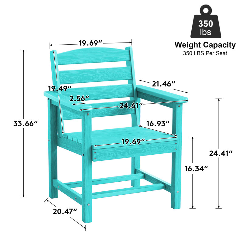 Chaises de salle à manger d'extérieur en PEHD, Bleu aqua