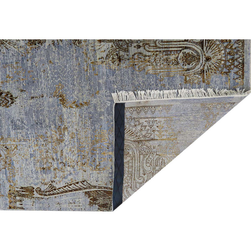 Hand Knotted Abstract Area Rug, Rectangle 9' x 12'