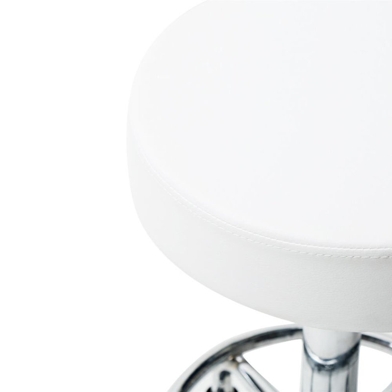 Tabouret de laboratoire roulant à hauteur ajustable, Blanc