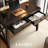 Modern Home Office Desk with 2 Drawers,Wooden Knob Handles,Sturdy X-Brace Legs