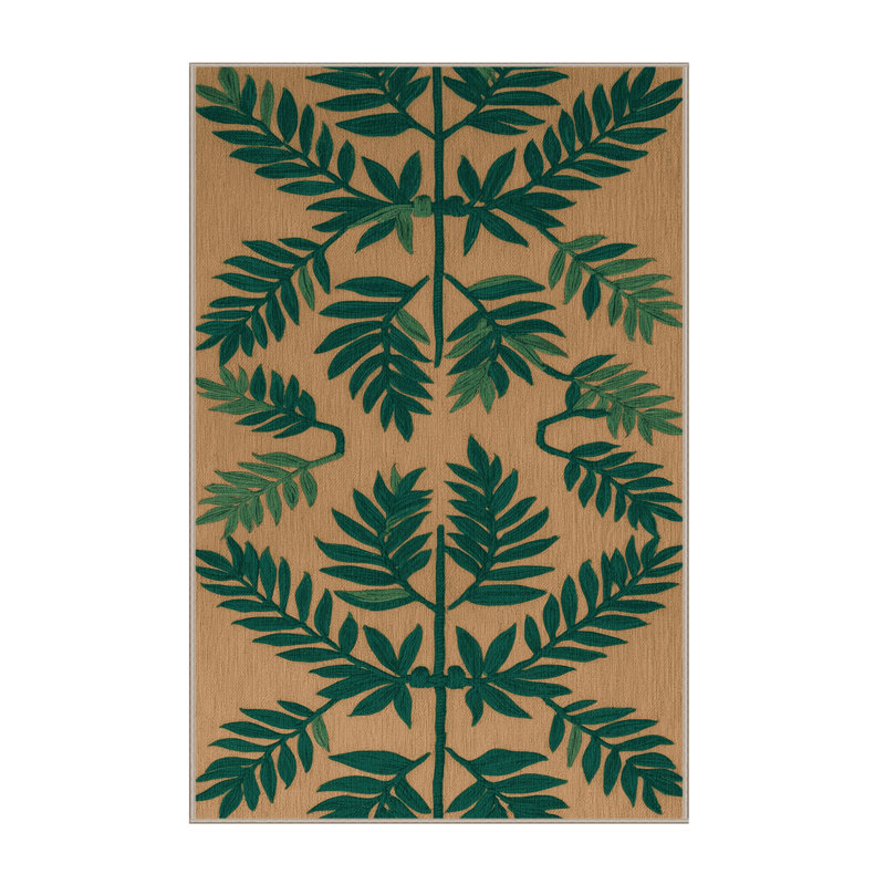  Tapis hawaïen à motif de fougère lavable, Rectangulaire 2 pi x 3 pi