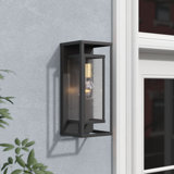 Jarrow Metal Wrought Iron Wall Light with Dusk to Dawn