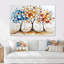 Automne orange et bleu arbre saisons reflets III - ensemble de salon abstrait Mid-Century Wall Art-107212418-107212428