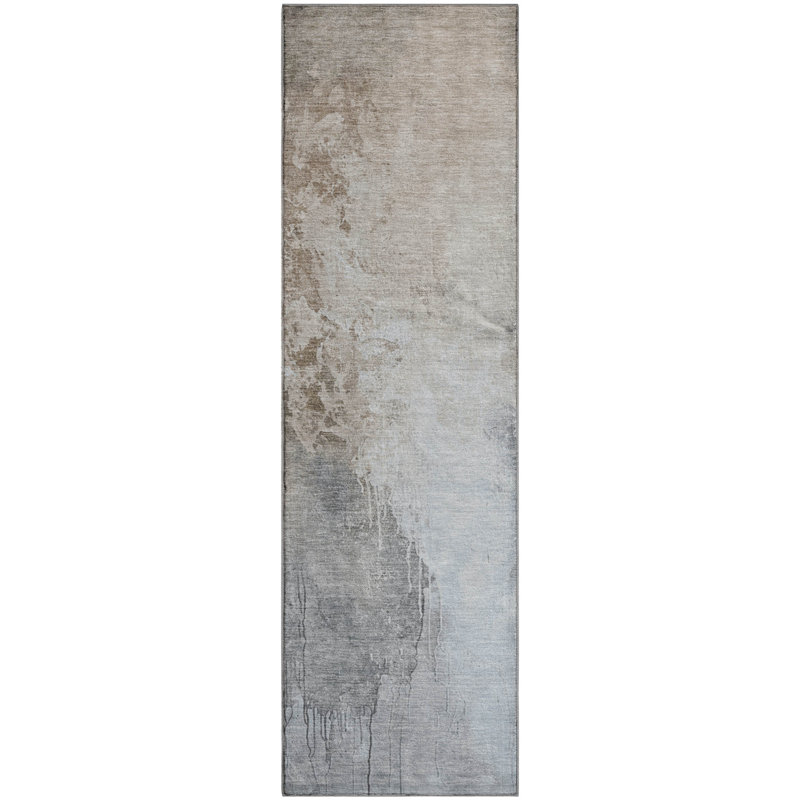 Tapis abstrait lavable à la machine de qualité supérieure AMF1842, Runner 2'3" x 7'6"