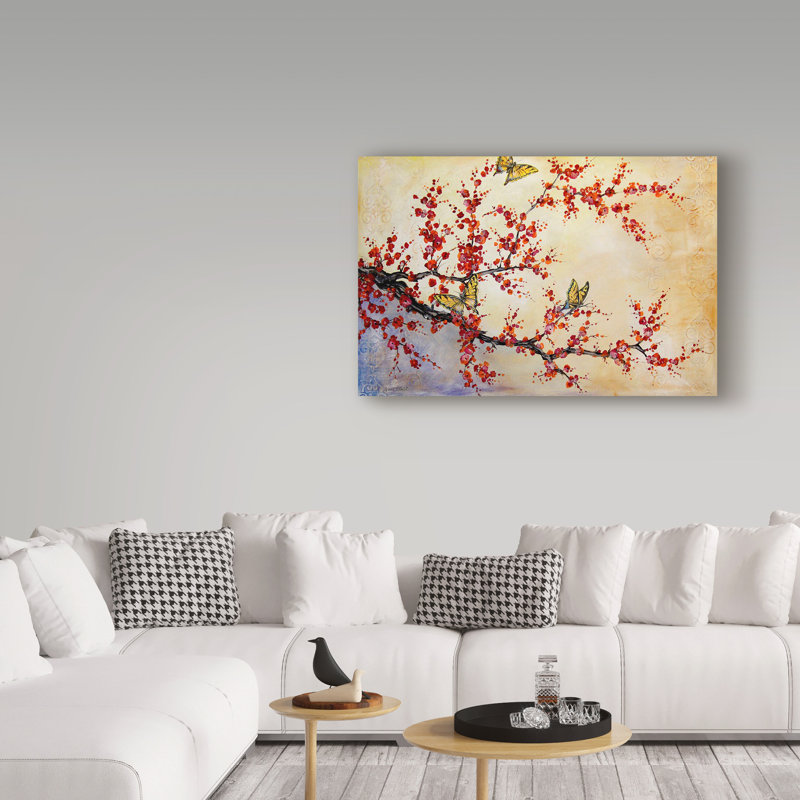 «Butterfly Blossoms» par Deagen, impression sur toile tendue, H 12 po x l 19 po x P 2 po