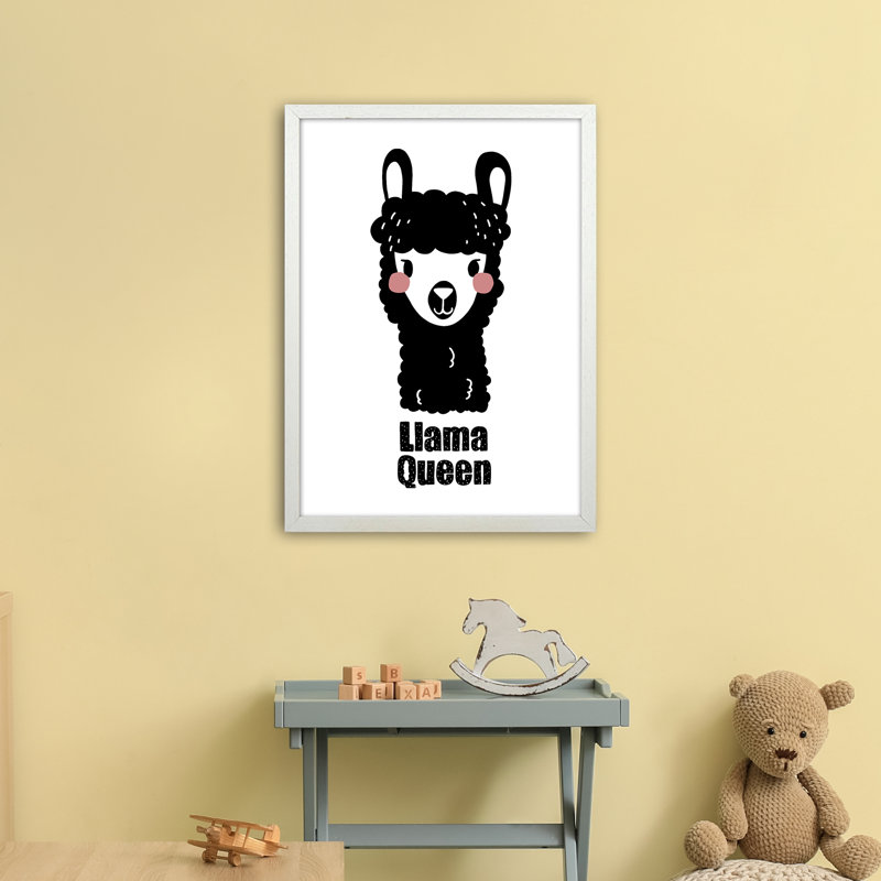 Llama by Miniofmine - Print, Brown Framed, 63cm H x 46cm W x 3cm D