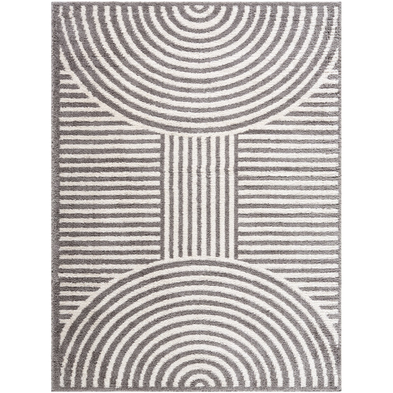 Machine Washable Shaggy Boho Charcoal Area Rug, Rectangle 120 x 170cm