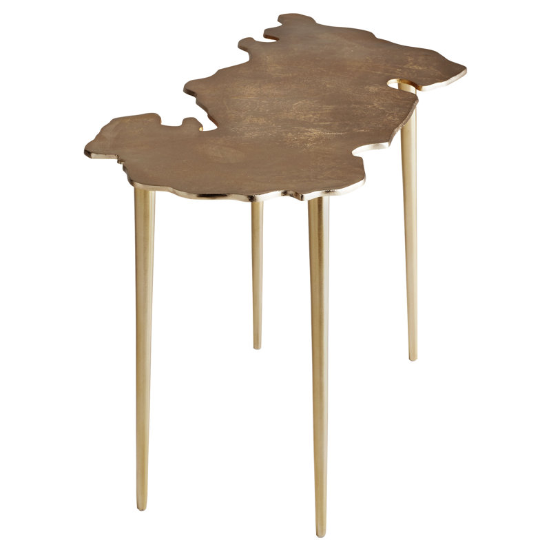 Atlas Coffee Table, Aged Gold, 18" H x 42" L x 16" W