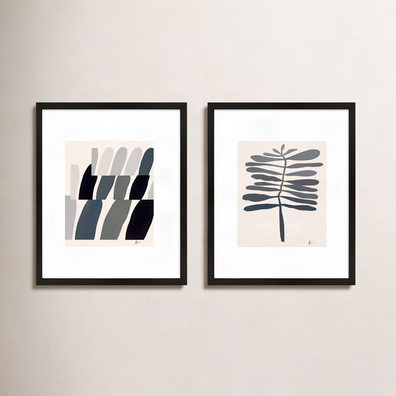 Flora 1&2 Print by Lee Lessem, 50" H x 80" W x 1.25" D, Black Framed