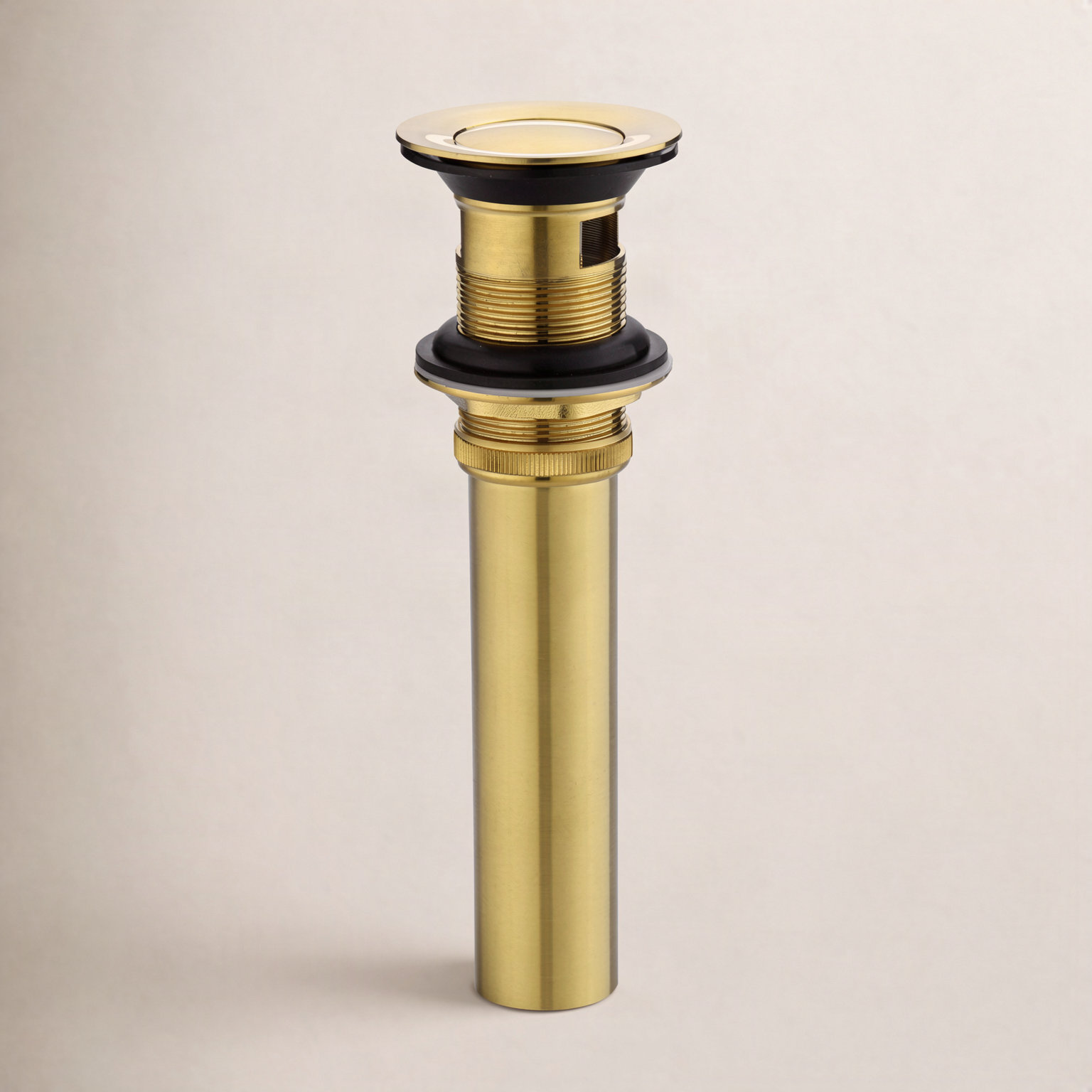 Pop-Up Bathroom Sink Drain with Overflow, Brushed Gold