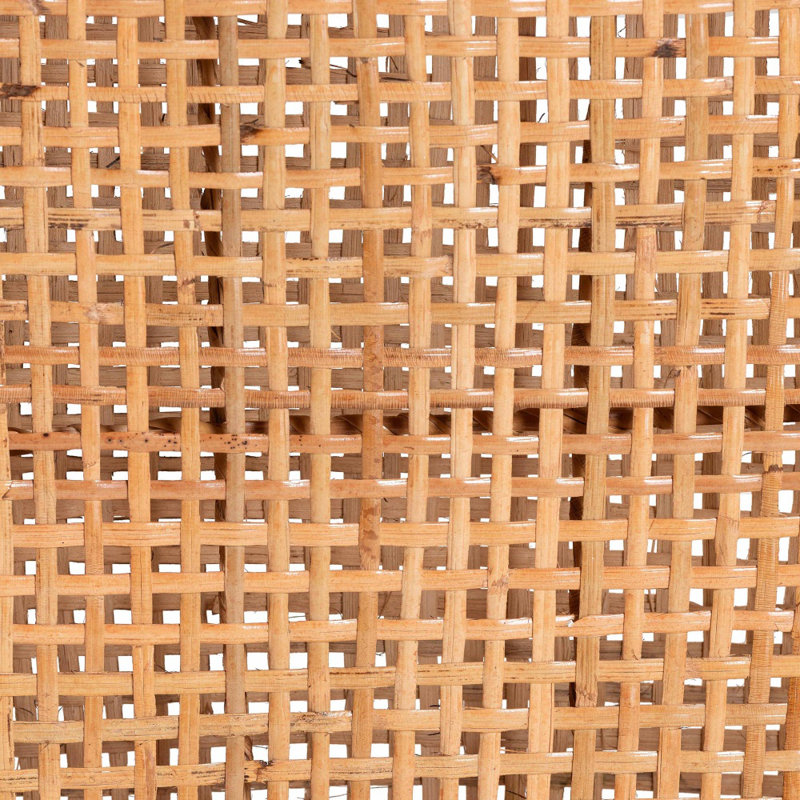 Ensemble de 2 chaises de salle à manger de style Mid-Century moderne - bois d'acajou et rotin naturel avec dossier arrondi (entièrement assemblé)