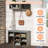 31.5 Inch Wall Mounted Hall Tree Set – Industrial Coat Rack & Shoe Bench with 5 Hooks, 8 Shoe Cubbies, Entryway Storage for Hallway (Gray)-309860553