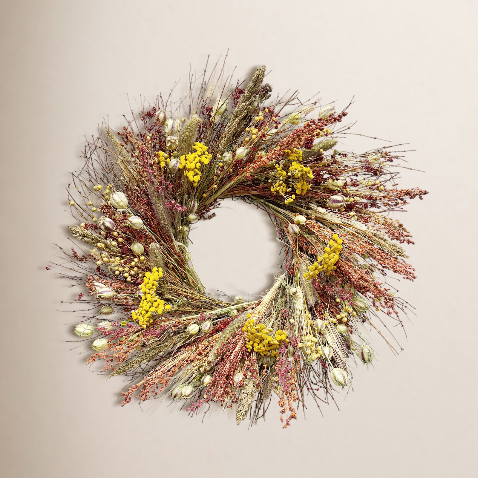 22" Handcrafted Broom Corn Wreath