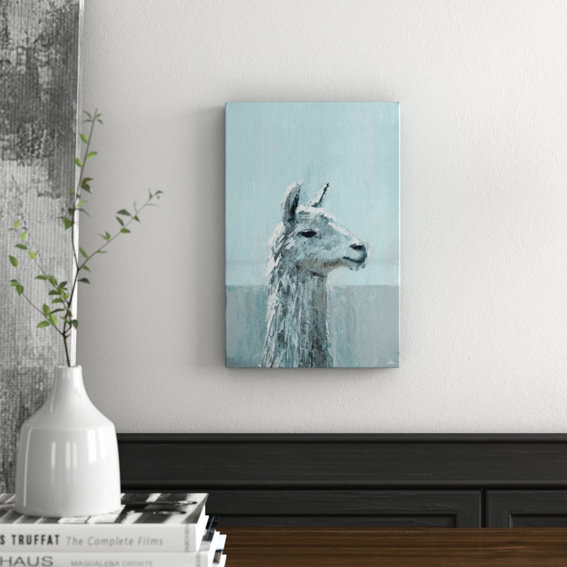 Bonjour Llama Wrapped Canvas Painting, 38cm H x 25cm W x 3.81cm D