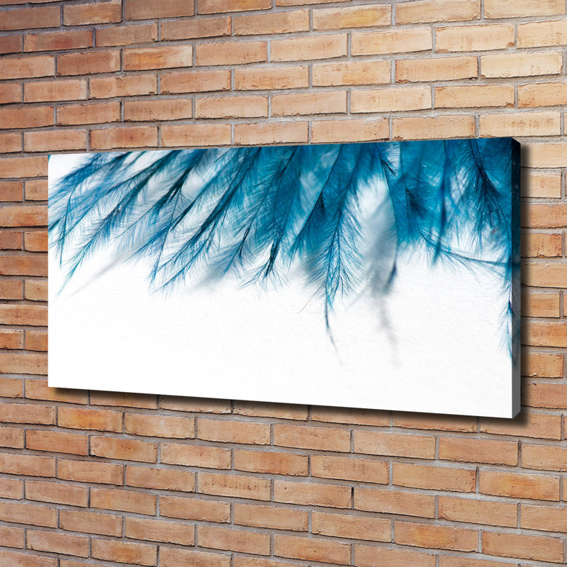 Blue Feathers - No Frame Print on Canvas