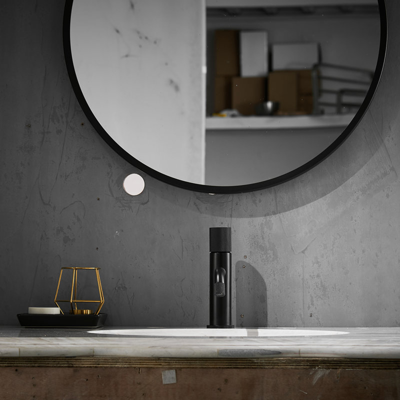 Robinet de salle de bain classique noir - Robinet de lavabo à poignée simple avec mélangeur d'évier en laiton massif et céramique