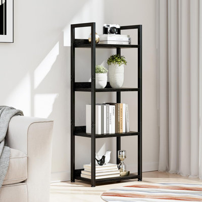 Bibliothèque autoportante à 4 niveaux, étagère de rangement pour bibliothèque de bureau personnel