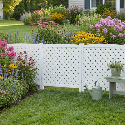 3-Panel Wooden Privacy Fence For Outdoor Spaces - Ideal For AC Units & Garden Decor